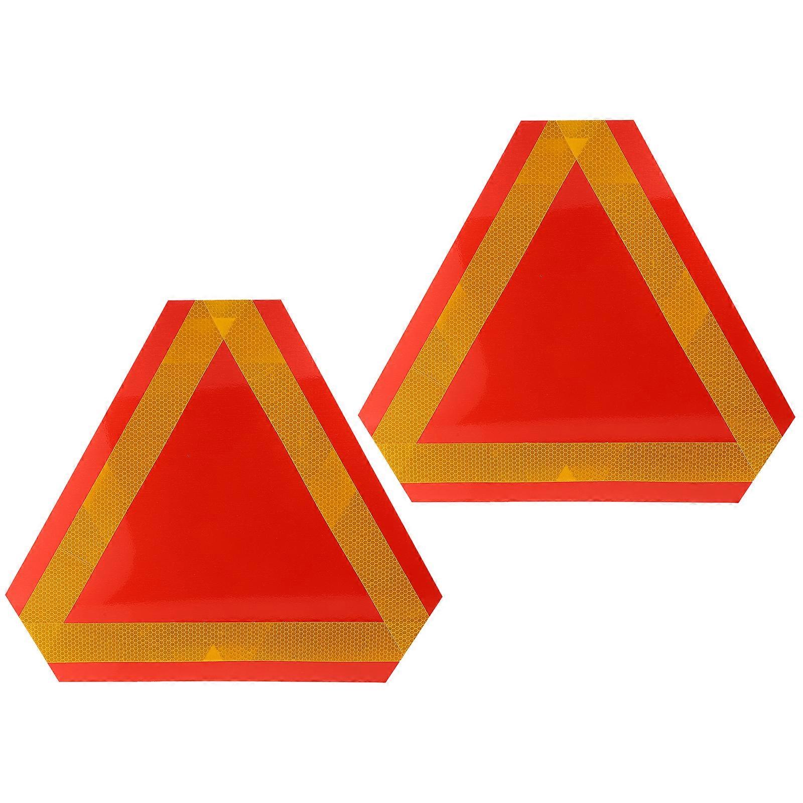 2 Pcs Slow Moving Vehicle Sign Triangle Sign Rear Reflector Reflective Board