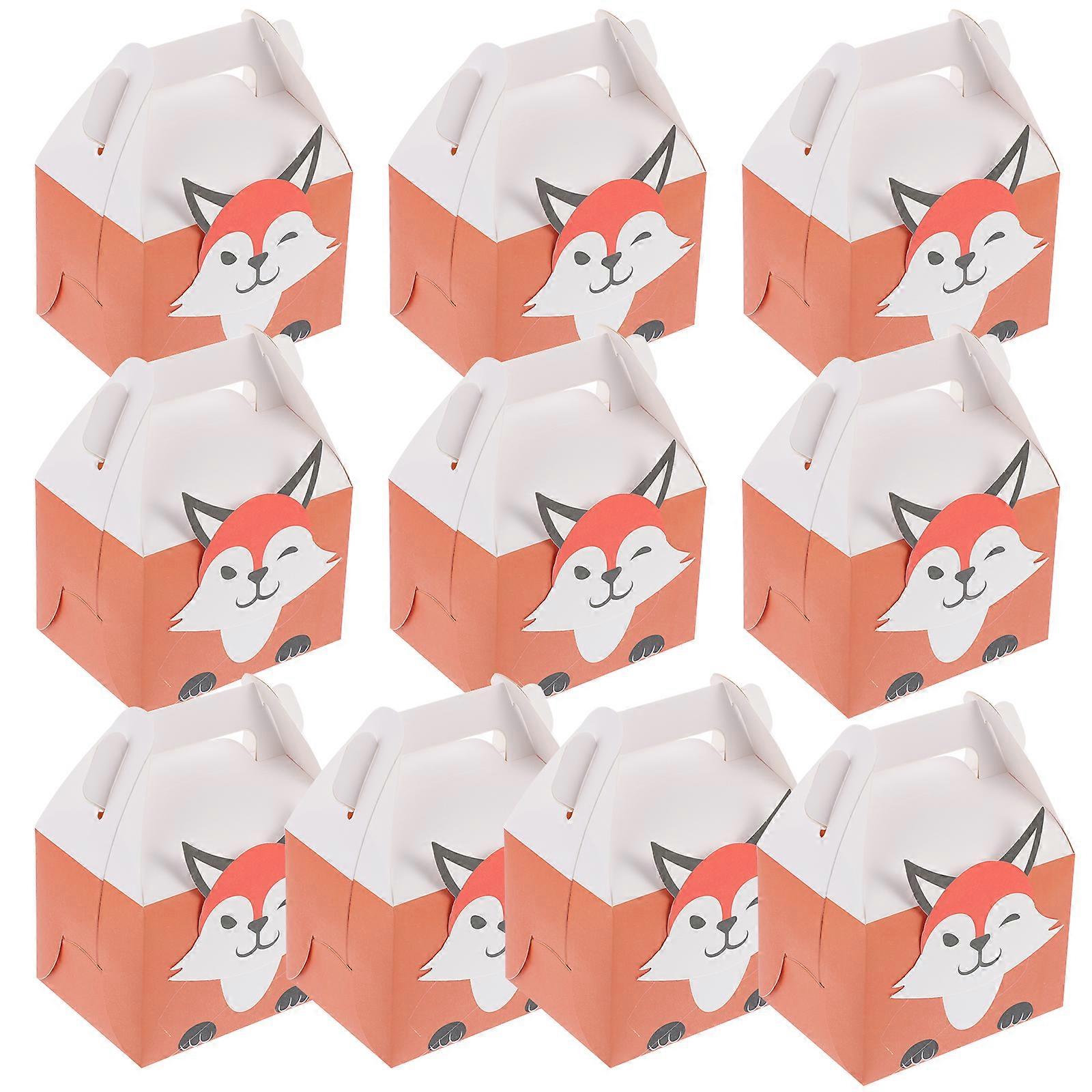 10PCS Cartoon Candy Case Cookie Box Portable Case Animal Pattern Candy Box