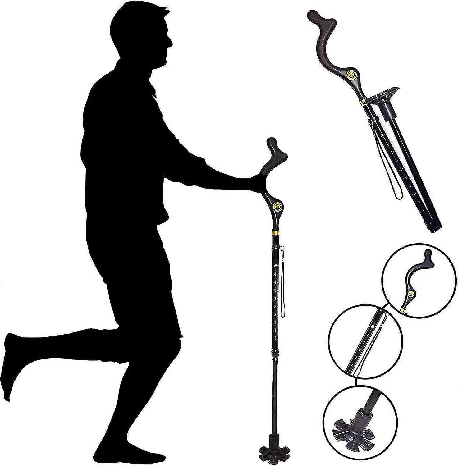 Adjustable Crutches With Comfy Handle, Regular Height, Elderly Folding Walking Gift