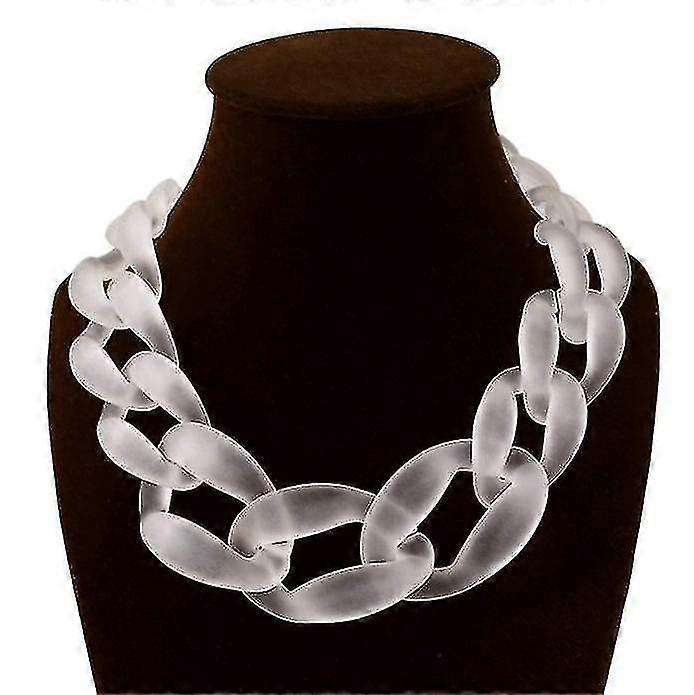 Vintage Resin Lackingone Acrylic Collar Chunky Choker Statement Bib Chain Necklace Pendants
