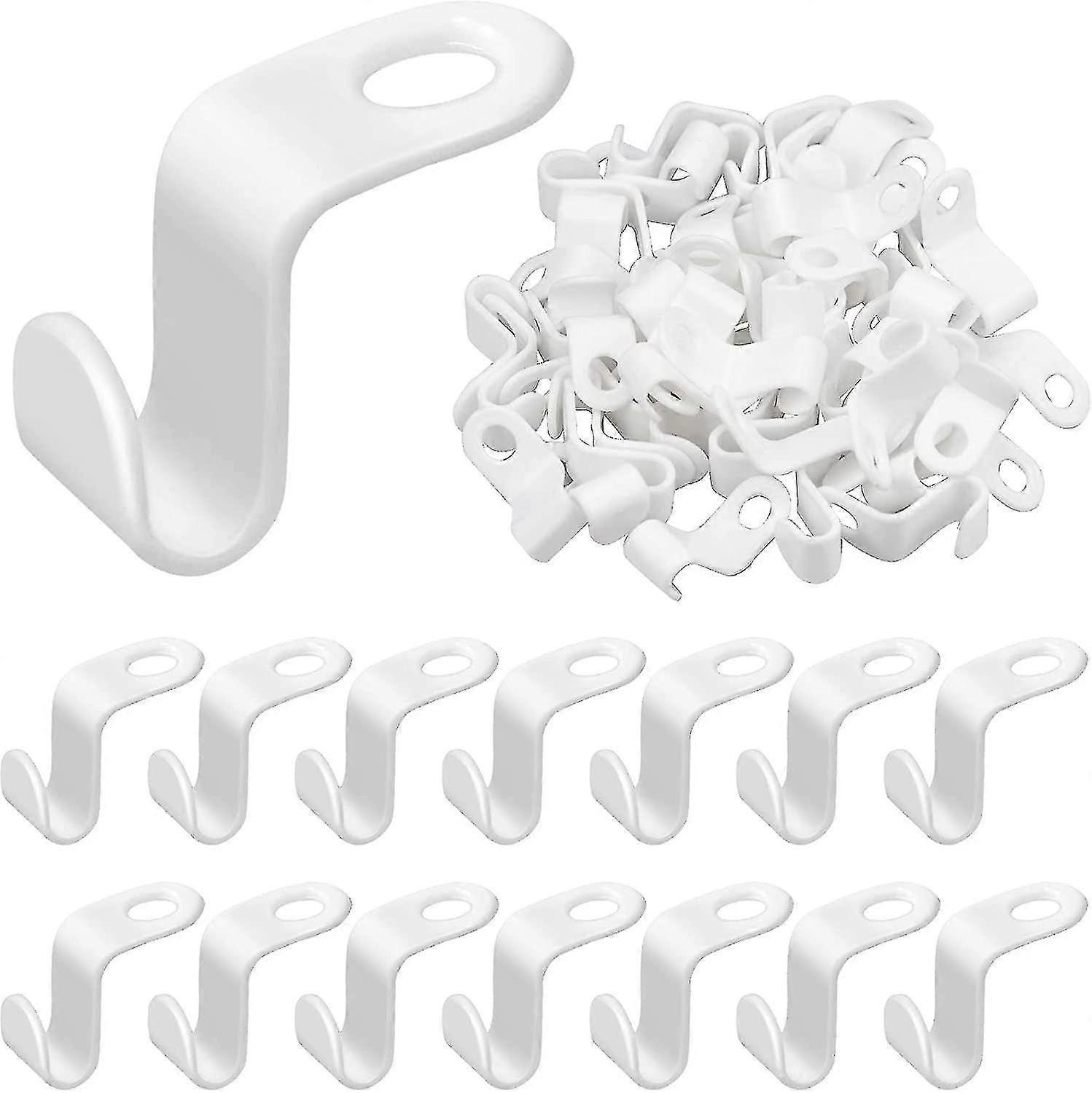 50kpl vaateripustimen liitinkoukut CSS-vaateripustimet raskaaseen käyttöön, valkoinen