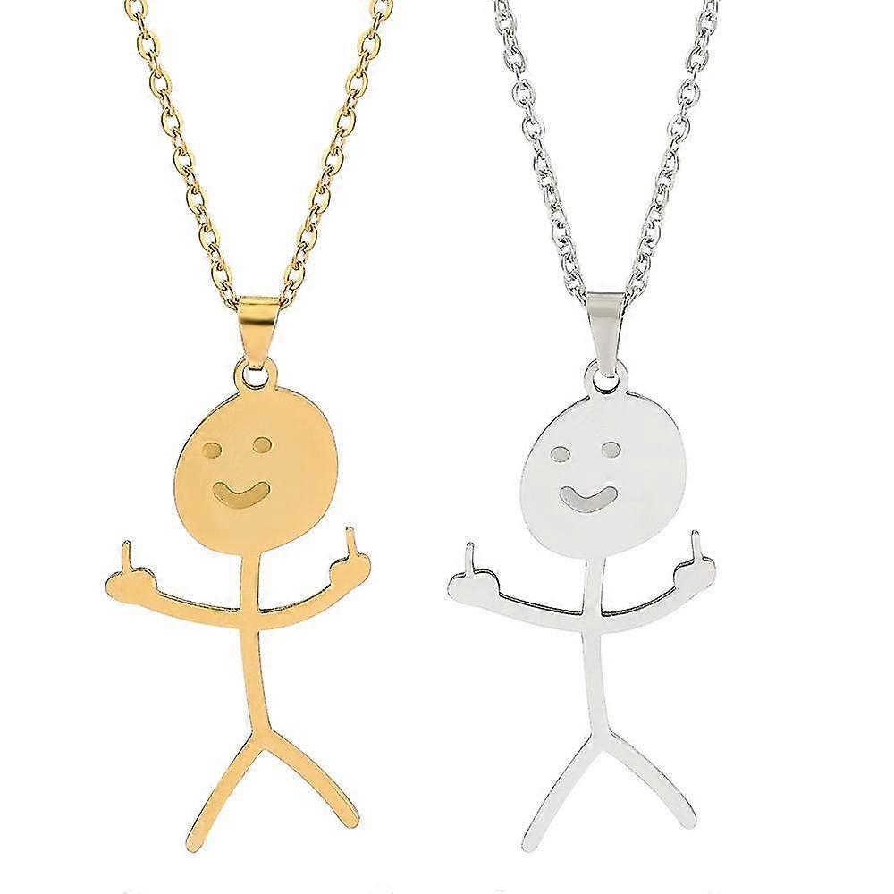 Stainless Steel Funny Doodle Necklace