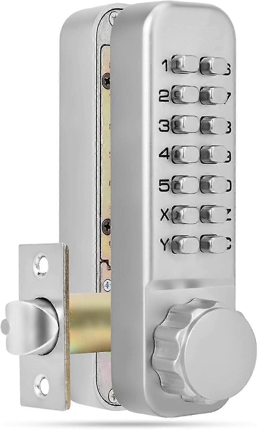 Digital Code Door Lock, Mechanical Digital Double Sided Back To Back Lock Push Button Keypad Keyless Code Door Lock Waterproof Security Password Lock