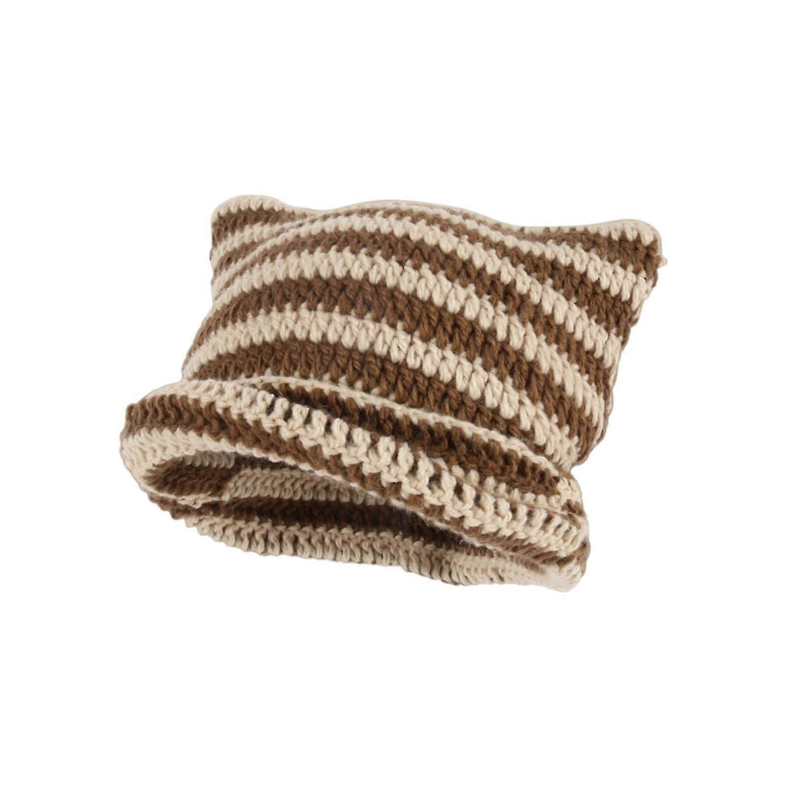 Crochet Cat Beanie Για Γυναίκες - Vintage Grunge Accessories Slouchy Hat