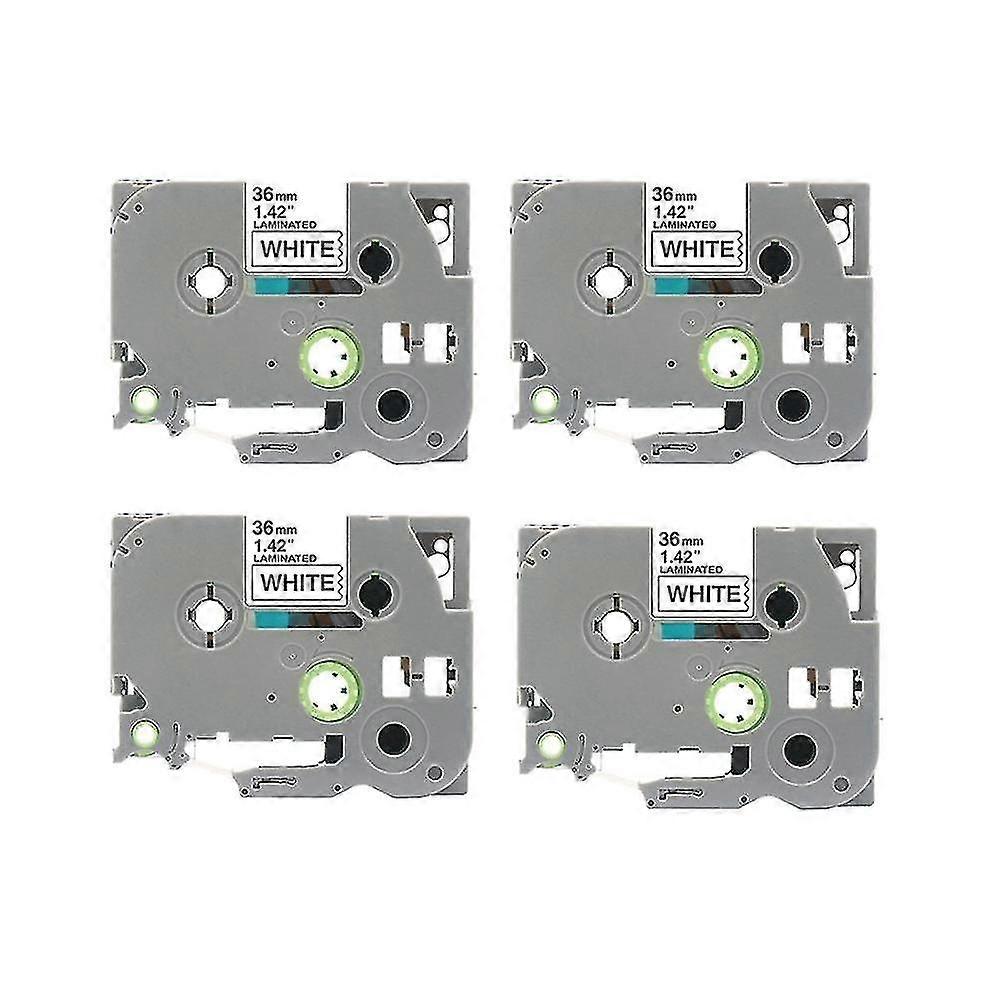 4pcs 36mm Tzc Label Ribbon Label Printing Paper For Brother Printer Pt-e100 Pt-e100b Pt-e200 Pt-d20