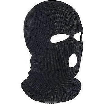 3-hole Knitted Full Face Cover Ski Mask, Winter Balaclava Warm Knit Full Face Mask For Outdoor Sports