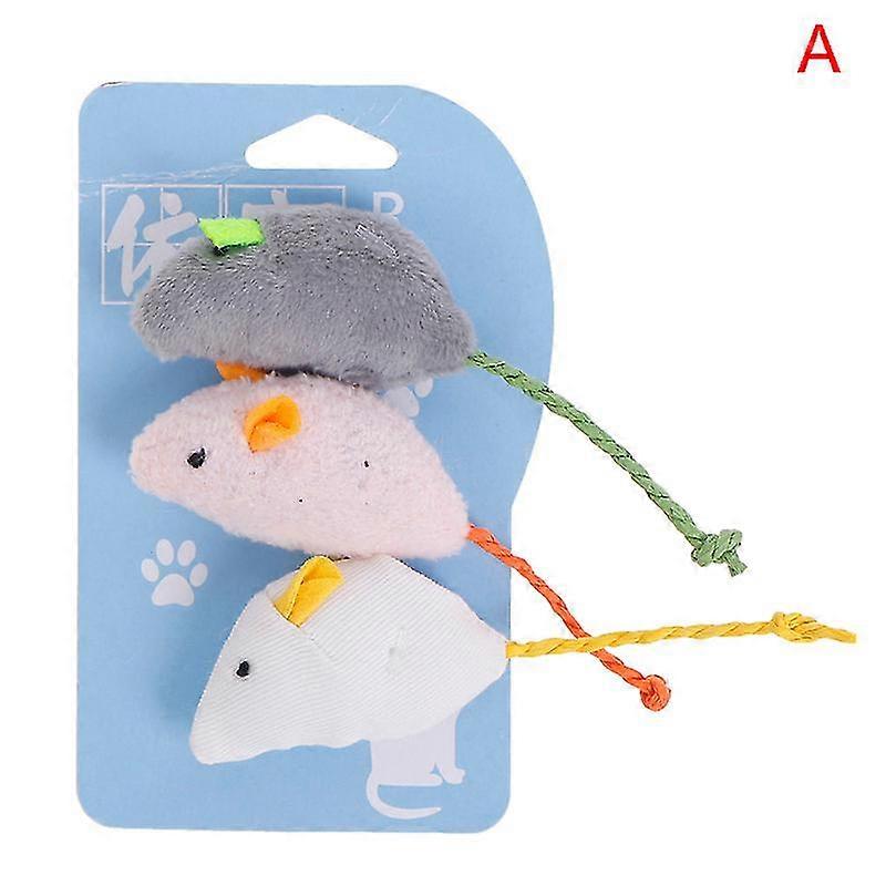 Cat Toy Imitation Plush Mouse 3 Pack Containing Cat Mint To Amuse Cat Shytmv