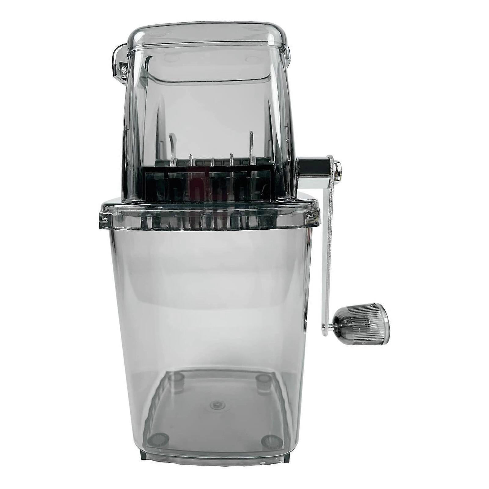 Manual Ice Crusher Rotary Handle Stainless Steel Blades Multifunctional Slushy Maker Snow Cone Shaved Ice Machine Kitchen Bar Essentials