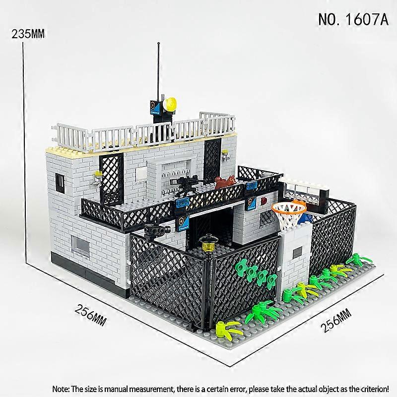 Creative Simulation Prison Model Basketball Court Basketball Game DIY Building Blocks Bricks Toys Gifts