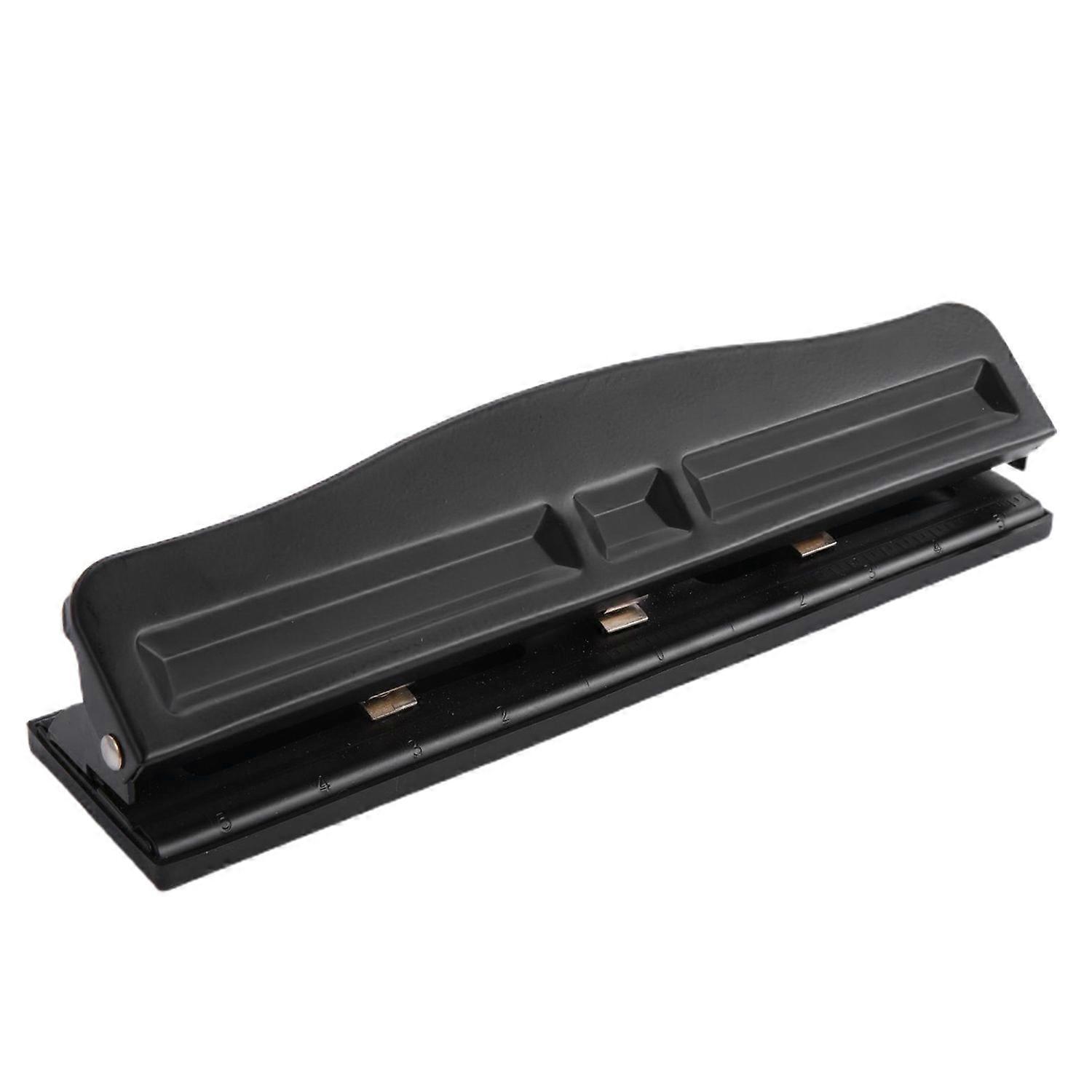 3 Hole Puncher Adjustable 8 Sheet Heavy Duty Metal Built-in Waste Chip Tray Anti-slip Base Desktop
