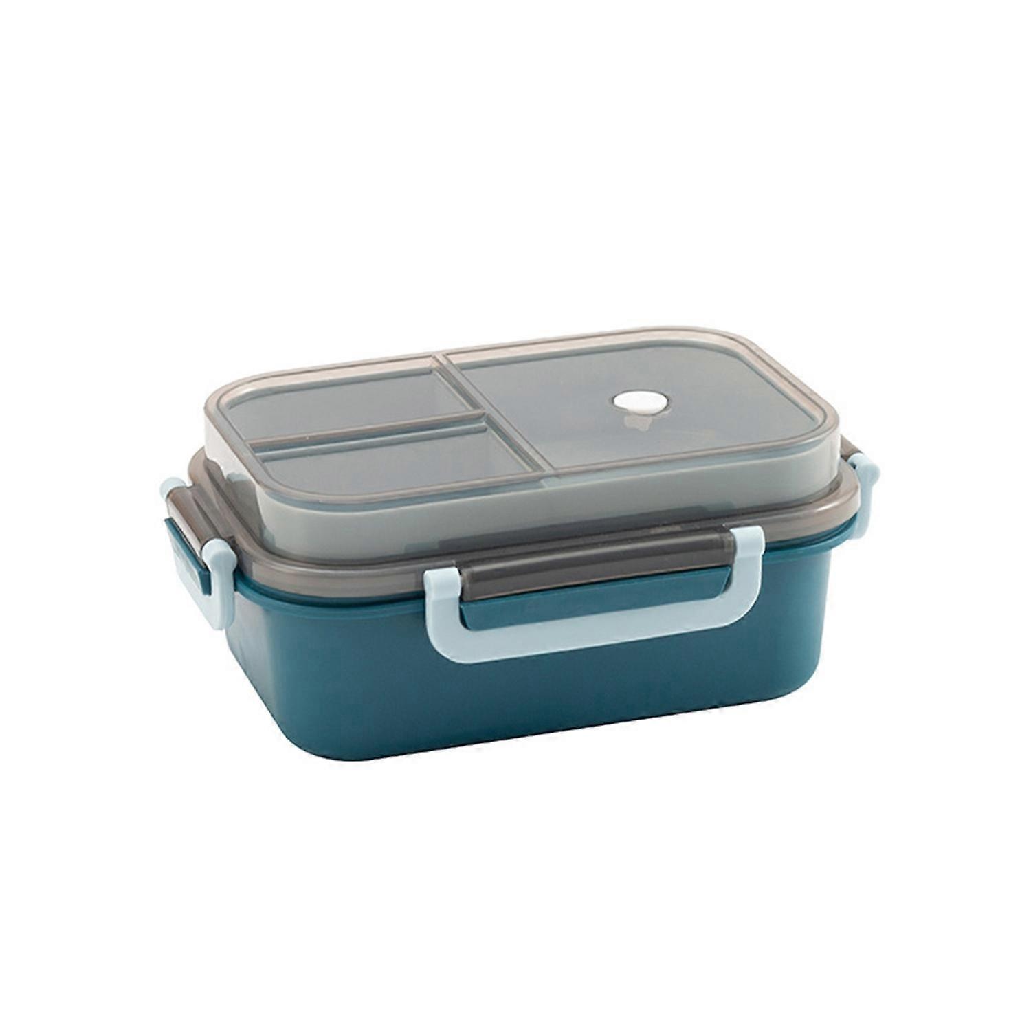 1250ml Lunch Box Double Layer Compartment Large Capacity PP Students Meal Box with Tableware Office