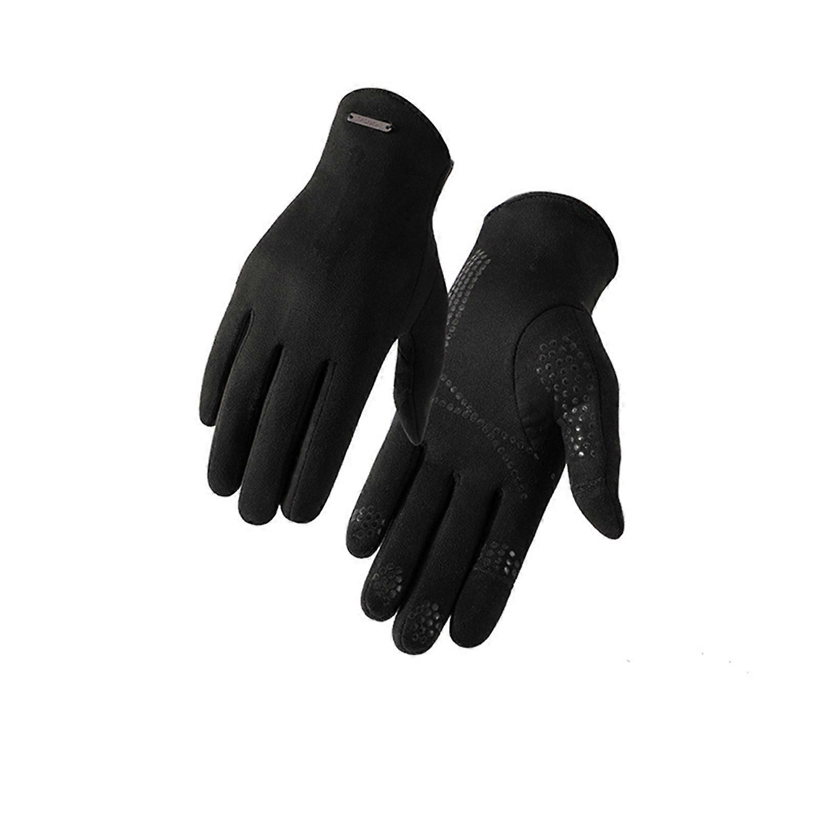 1 Pair Unisex Winter Gloves Thick Plush Touch Screen Double-sided Plush Flips Finger Hat Warm Windproof Particle Great Friction Anti-slip Women Men Cy