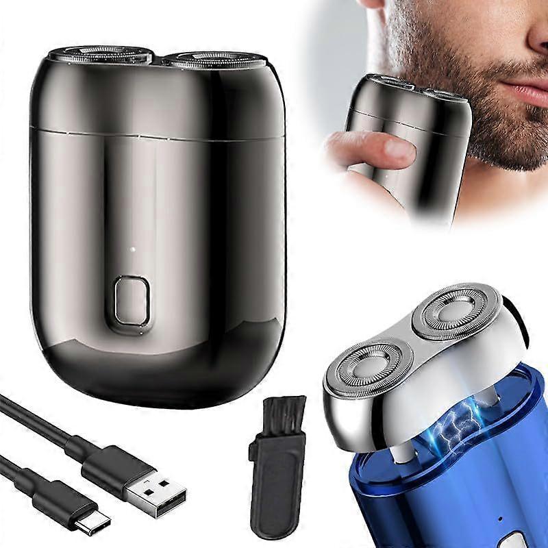 Mini Dual-Head Electric Shaver for Men, Washable Double Head Razor,Electric Pocket Shaver