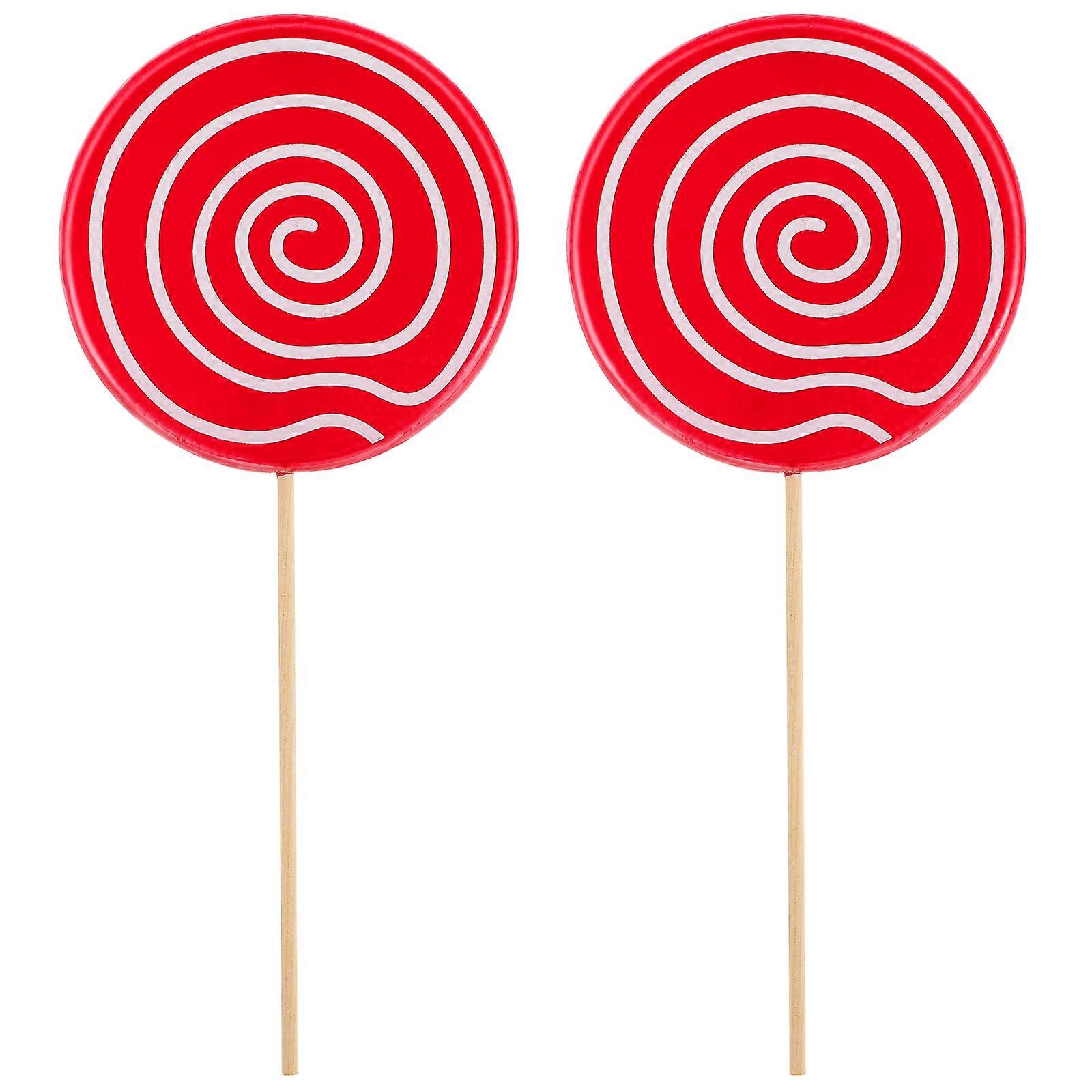 2pcs Lollipop Props Decorative Lollipop Decoration Simulated Lollipop Models