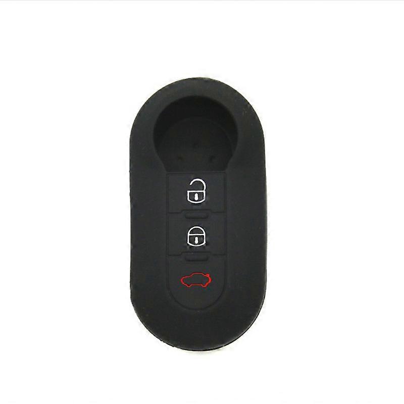 Fiat 500 Soft Rubber Silicone Key Cover 3-Button Folding Keyless Entry Case