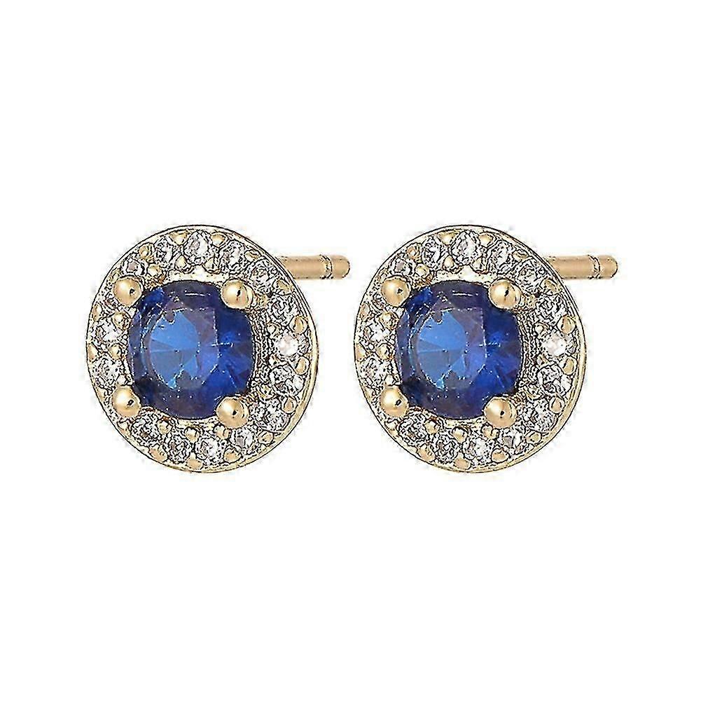 Light Luxury Round Crystal Zircon Stud Earrings