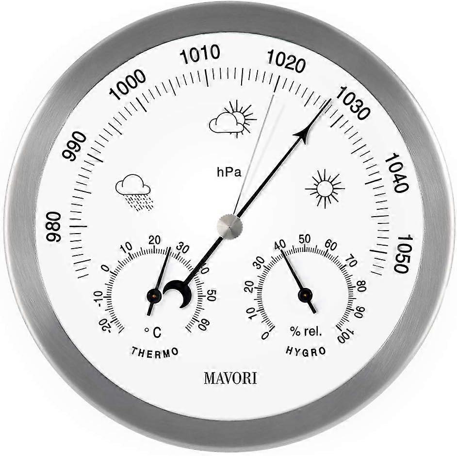 Mechanical Dial Hygrometer Thermometer Stainless Steel