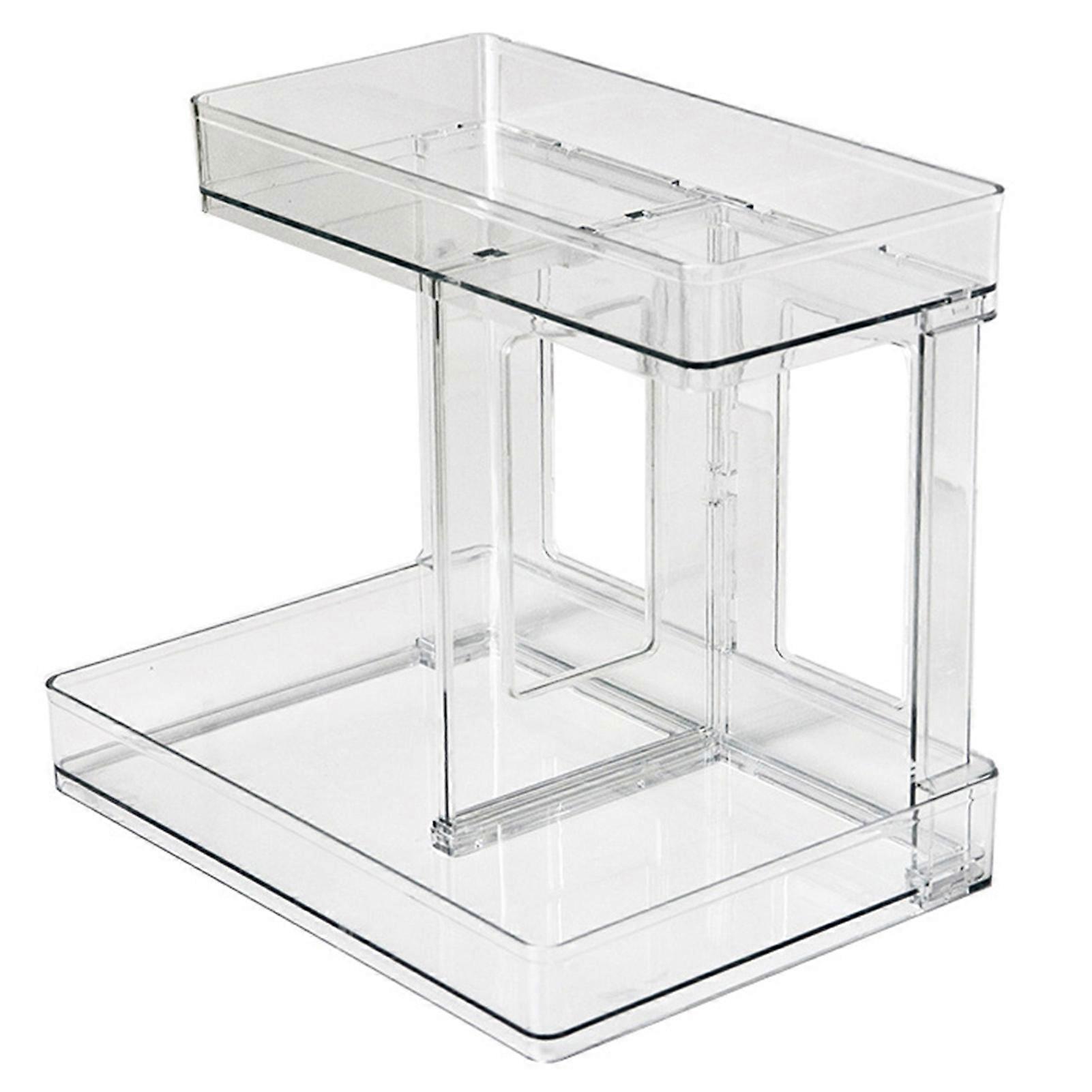 Double Layer Desktop Storage Rack Makeup Organizer Transparent