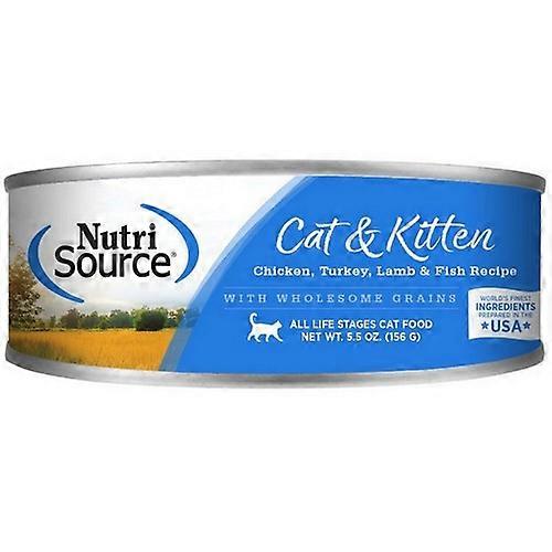 NutriSource Cat & Kitten All Life Life Grill Feed Feed الدجاج والديك الرومي ولحم الضأن والأسماك ، 12 لكل منهما / 5.5 أونصة