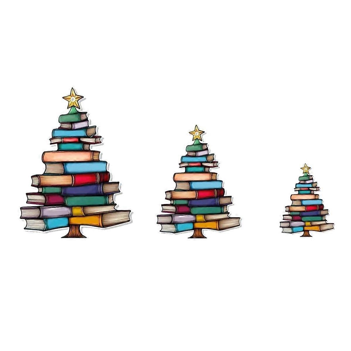 3pcs Book Tree Card Catcher Ornaments, Christmas Tree Theme of Books, Book Lovers Club Gift