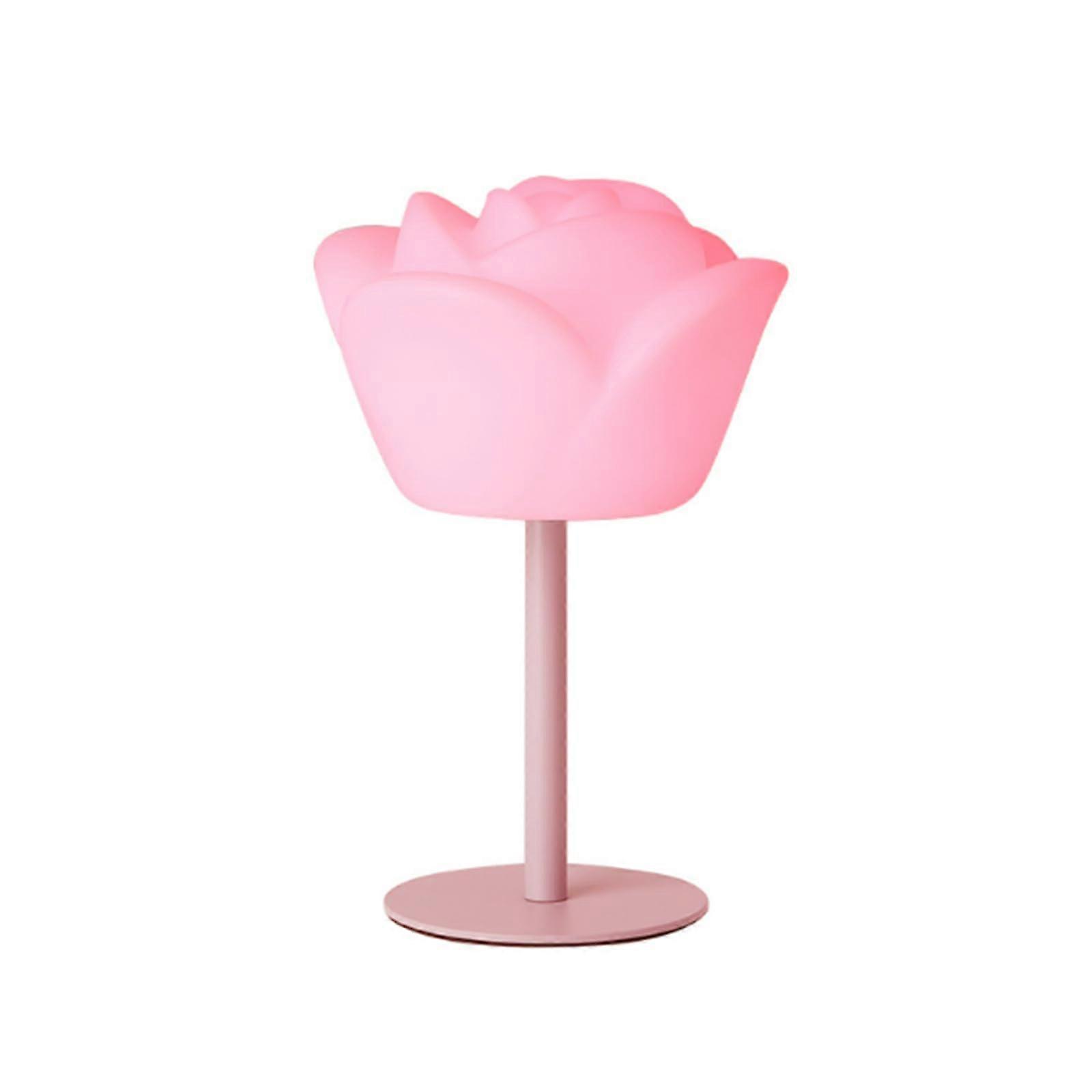 Rose Flower Table Lamp Cordless,16 Color Changing LED Desk Lamp,Rechargeable and Dimmable Night Light for Home,Bedroom,Living Room