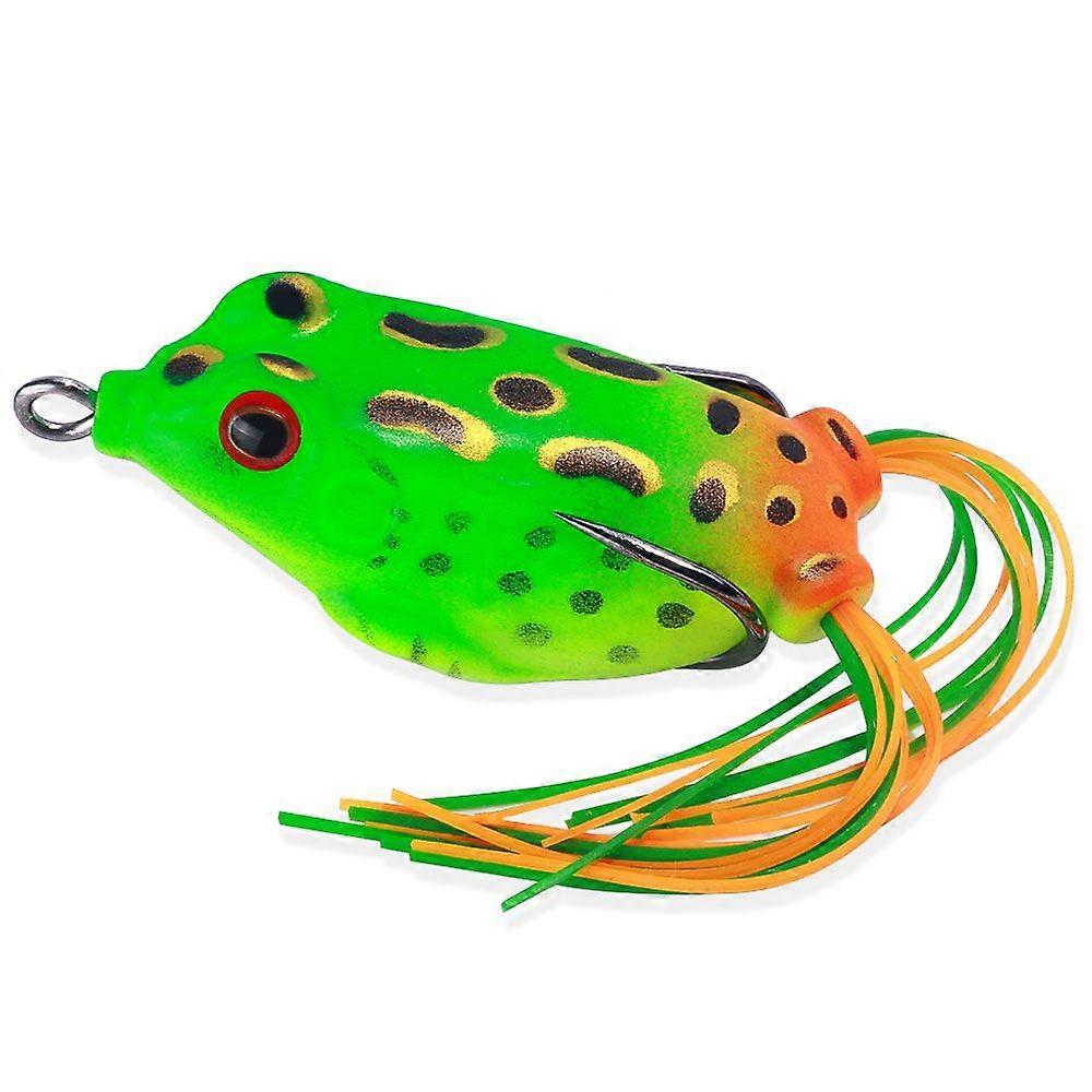 3D Eye Artificial Frog Fishing Lure Soft Tube Artificial Bait with Hooks for Topwater and Ocean Coastal Fishing