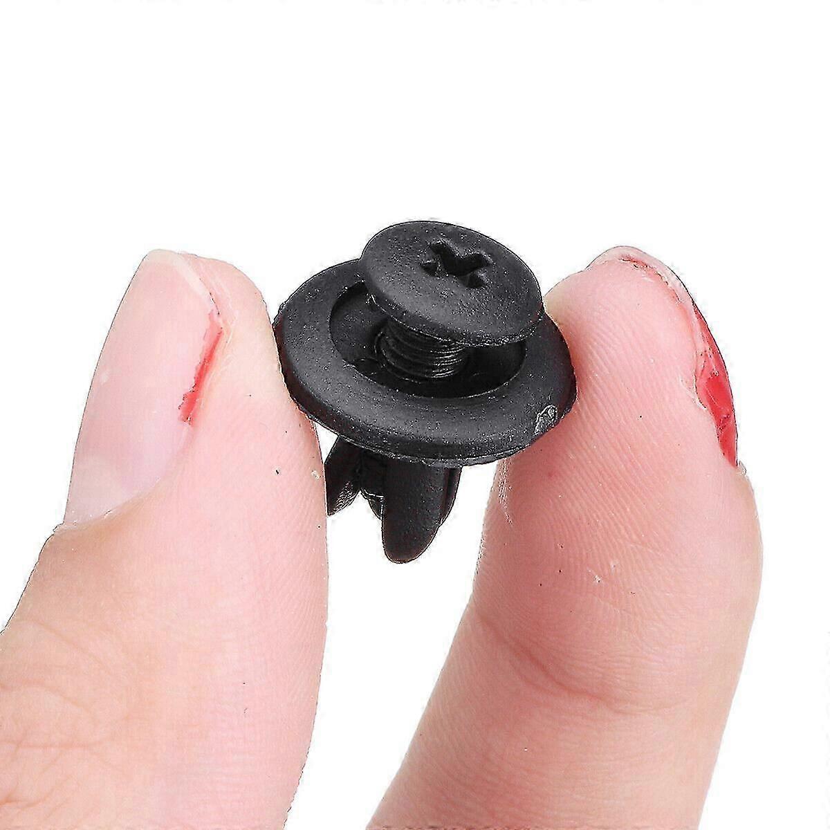 6mm 100Pcs Plastic Rivet Staple Submotor Mudguard Mounting Clip