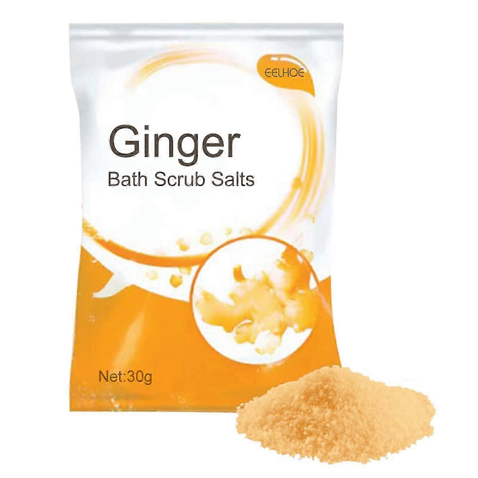EELHOE 30g Ginger Bath Scrub Salts Improves Lymphatic Swelling Dissipate Moisture Smooth Clean