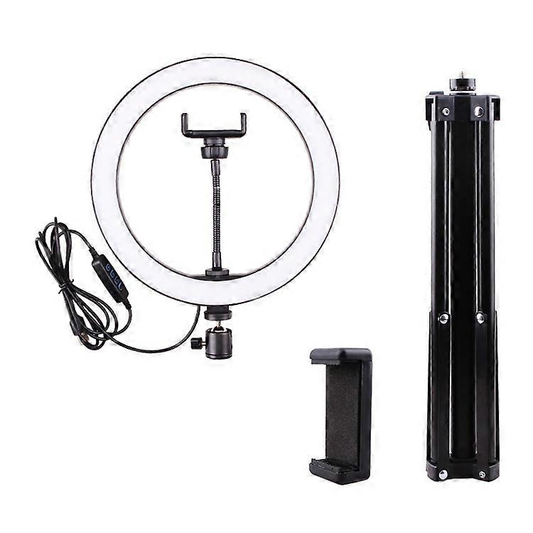 LATZZ 160cm Self-timer Tripod + 26cm Photography Ring Light Built-in Phone Clip
