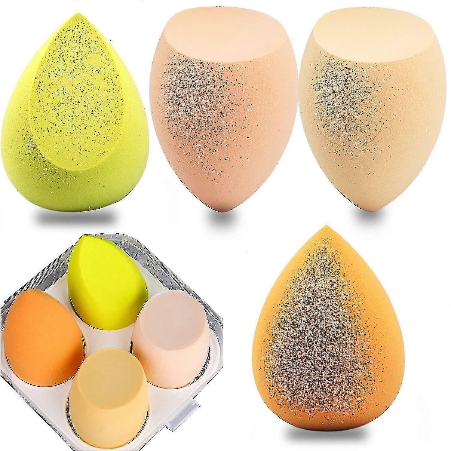4 Pack Makeup Sponge Set, Soft Sponge For Liquid Foundation, Creams, And Powderslatex Free Wet And Dry Makeup Egg