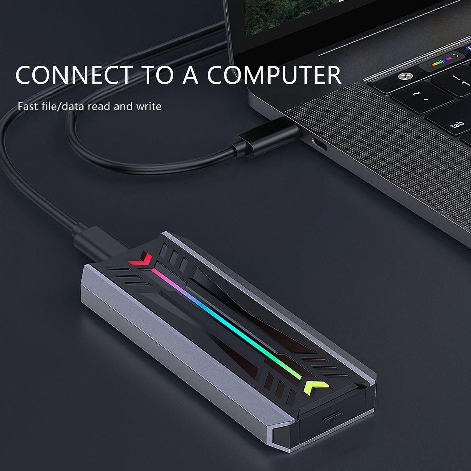 USB 3.2 Gen 2 (10 Gbps) Enclosure UASP M.2 NVMe SATA SSD Enclosure RGB