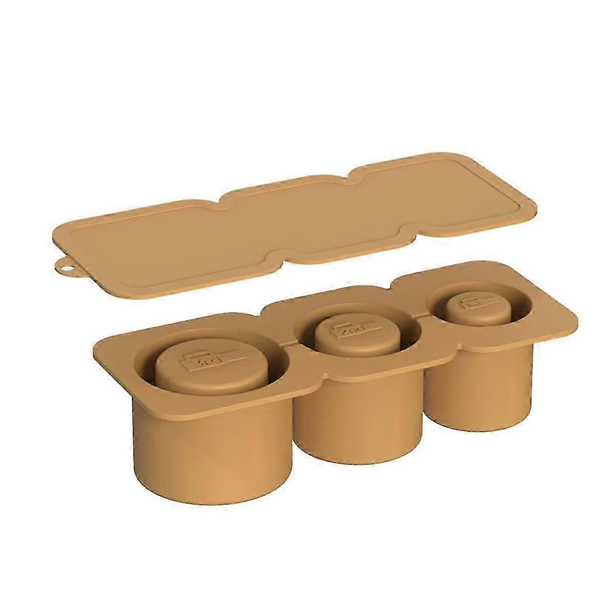 Ice Mold For Cups,silicone Ice Maker With Lid For Making 3 Hollow Cylinder Ice Molds,bronze