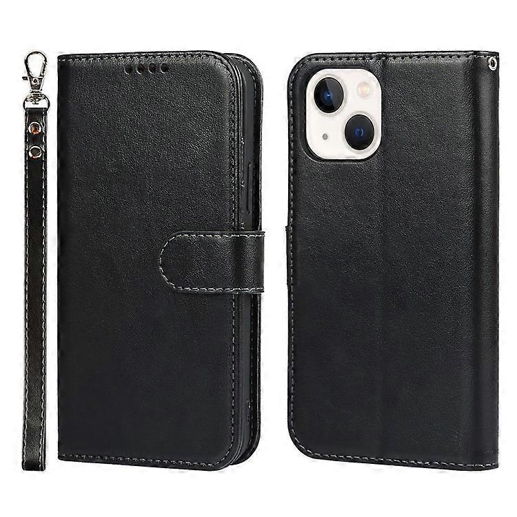 Compatible For iPhone 15 Cell Phone Case R61 Texture Felled Seam Flip Cover with Stand Wallet
