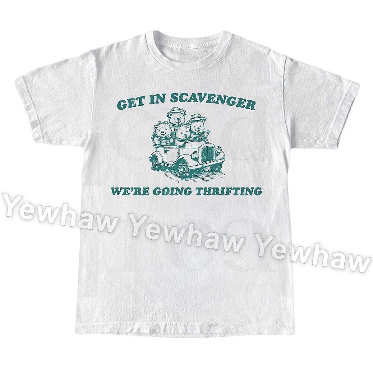 Get In Scavenger We're Going Thrifting tričko, vtipný meme šetrnosti, vintage tričko s grafikou z 90. let