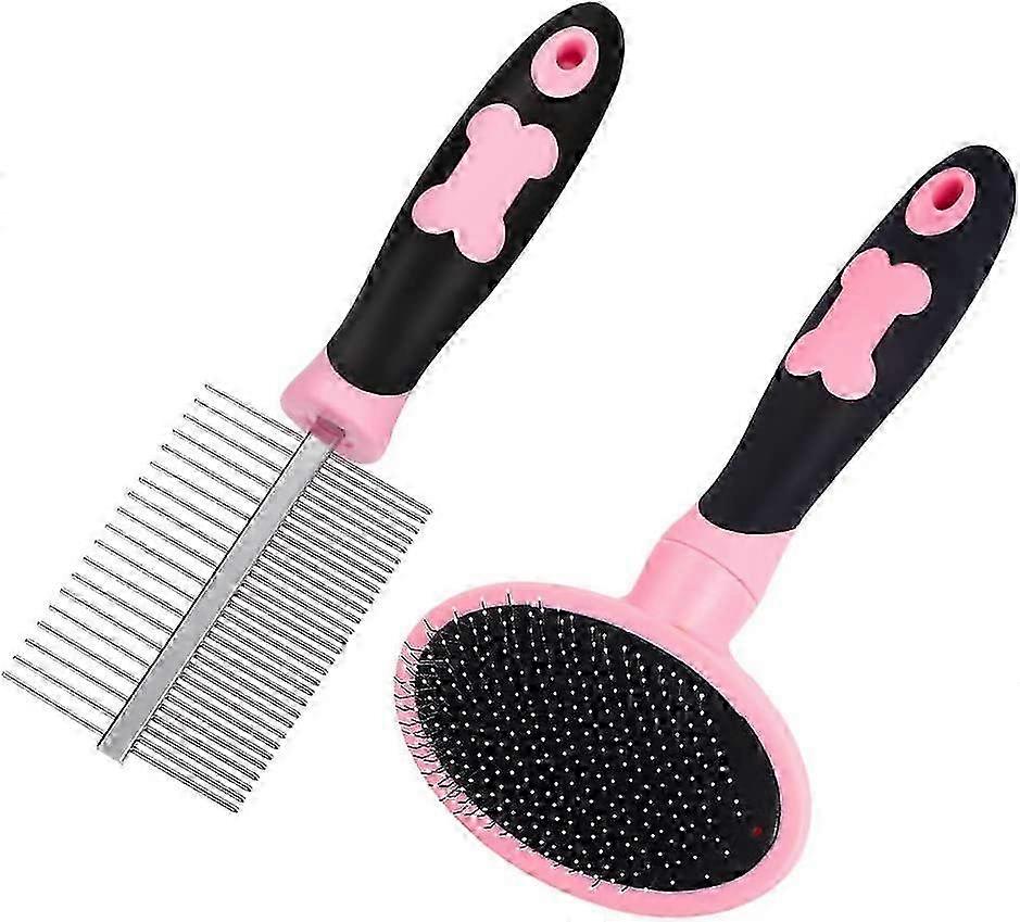 2 pcs Dog Grooming Brush Comb Kit