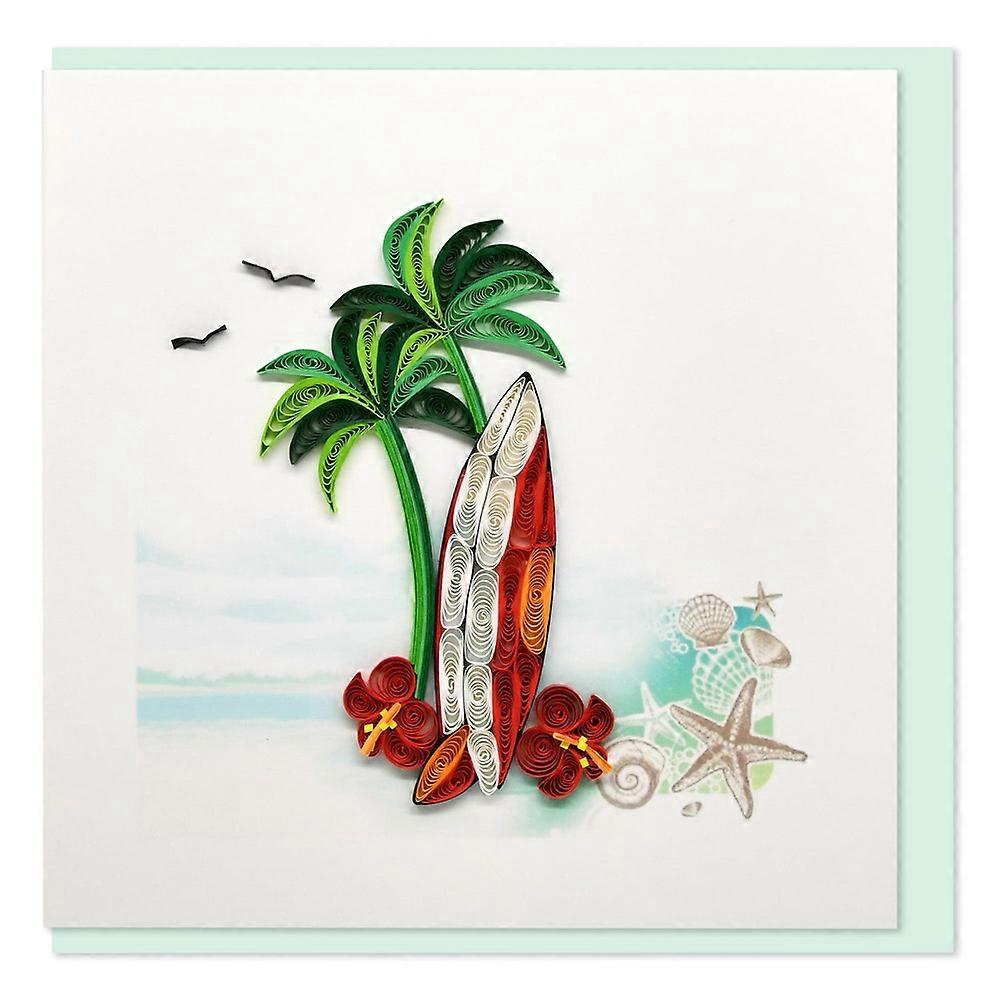 绗缝冲浪板贺卡 (15x15cm)