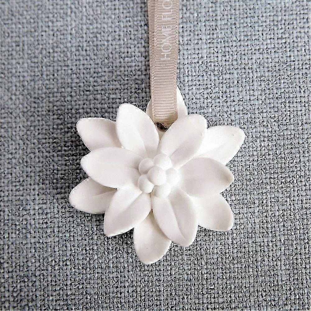 Unbrand 1pc Plaster Flower Car Pendant Fragrance Decor Solid Air Freshener Rearview Mirror Ornament
