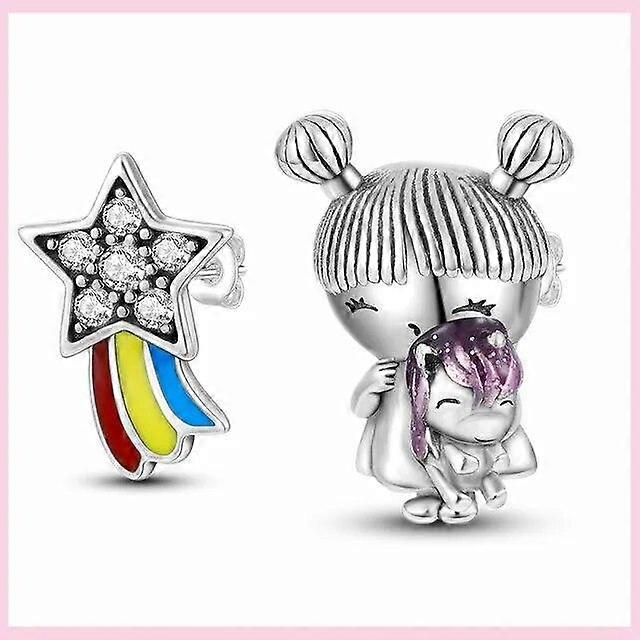 Orecchini a bottone in argento 925 con fiocco di neve, farfalla, libellula, avocado, stella, luna, zampa di gatto, piccoli orecchini per donna, gioielli pendenti