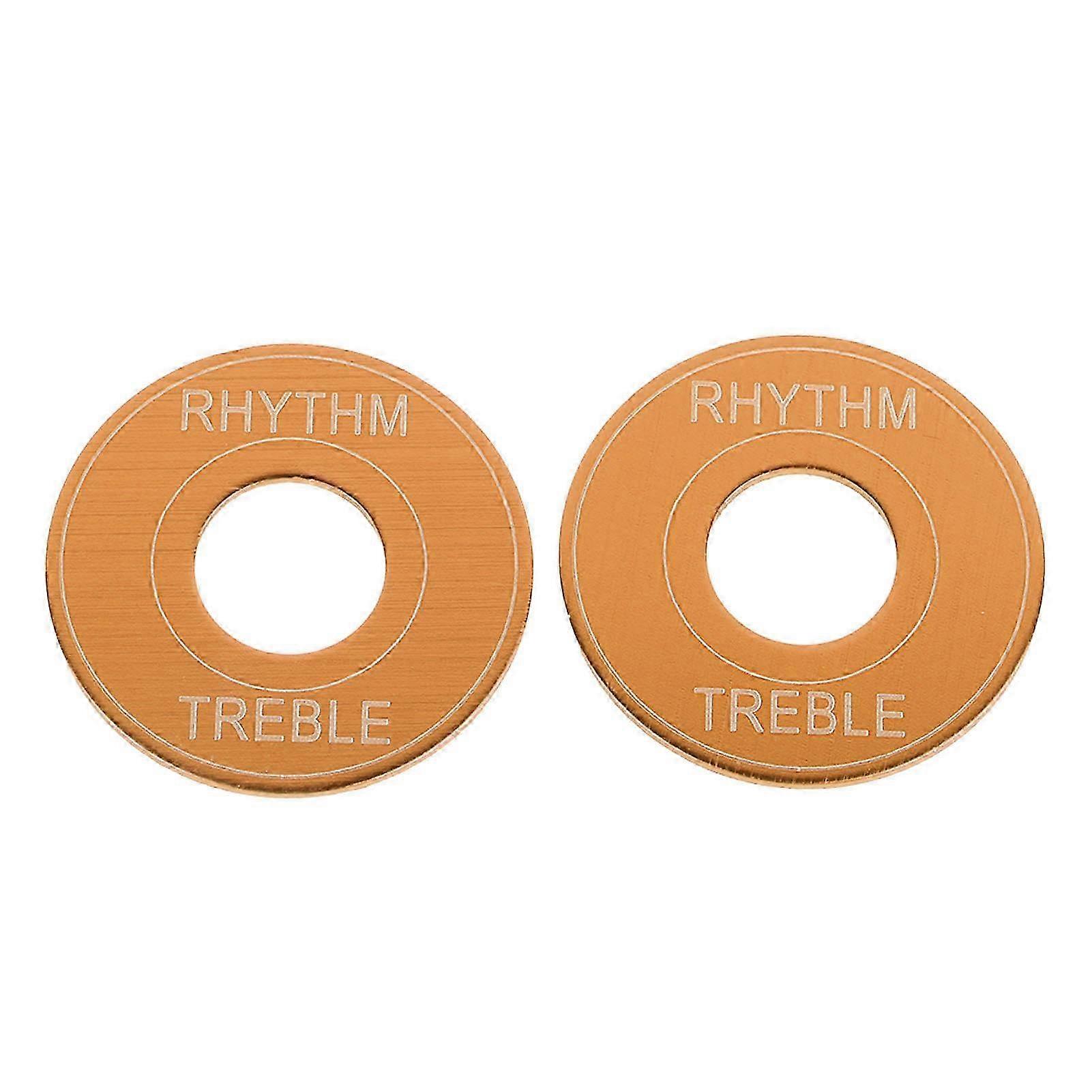 2PCS Electric Guitar Switch Gaskets Three Gear Toggle Switch Indicator Washer Rhythm Treble Ring Plate Gold