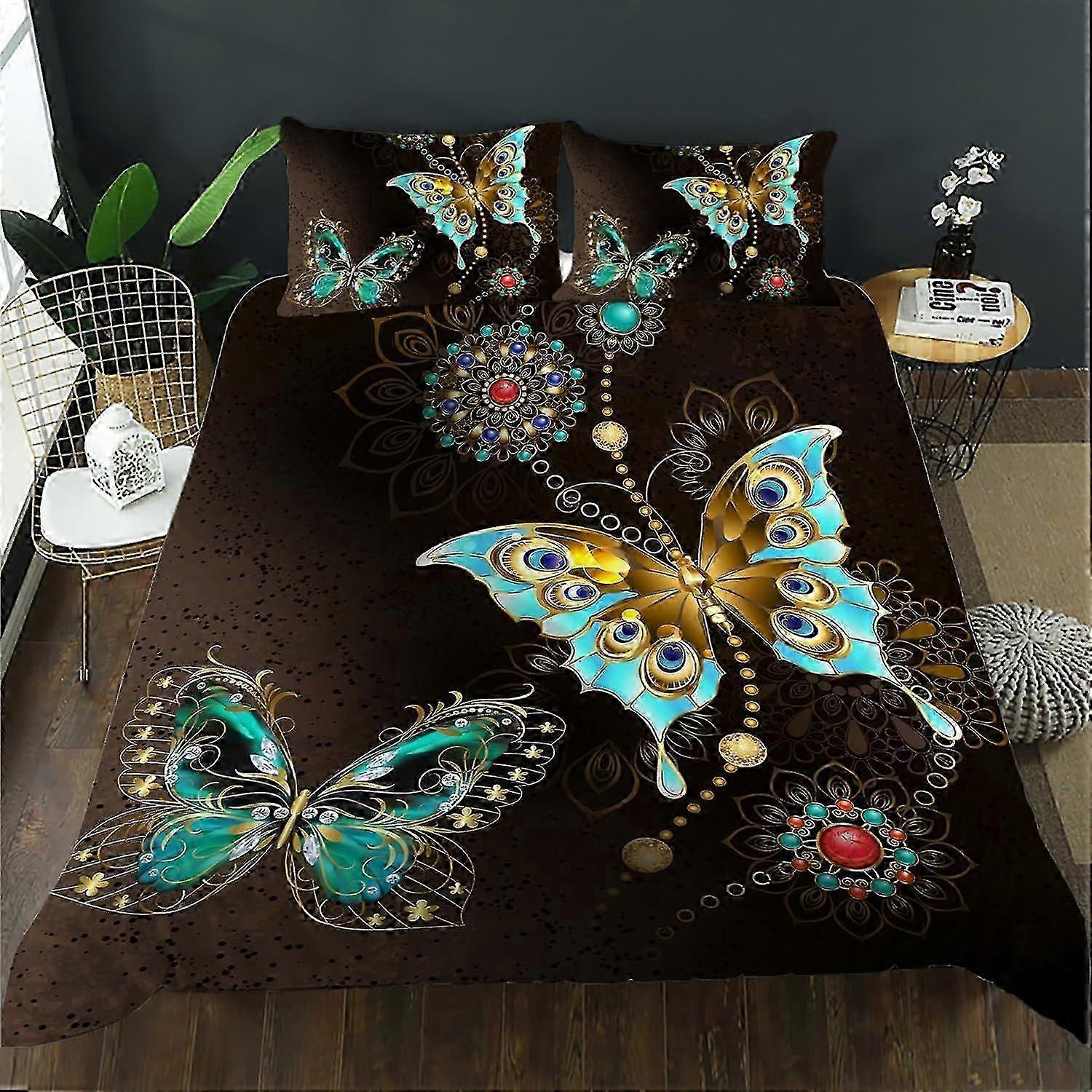 b192 ملاءات سرير بلون عميق غطاء لحاف 3 قطع طقم مفروشات 1 غطاء لحاف و 2 غطاء وسادة ملاءات سرير gb192