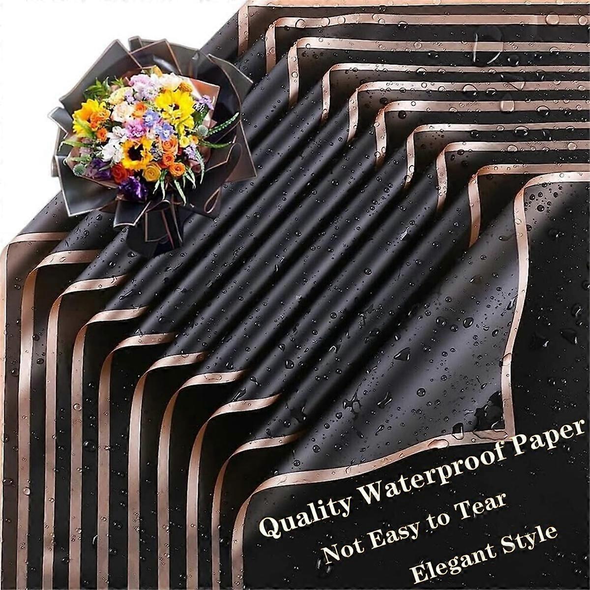 40 Sheets Flower Wrapping Paper, with Ribbons Flower Pins
