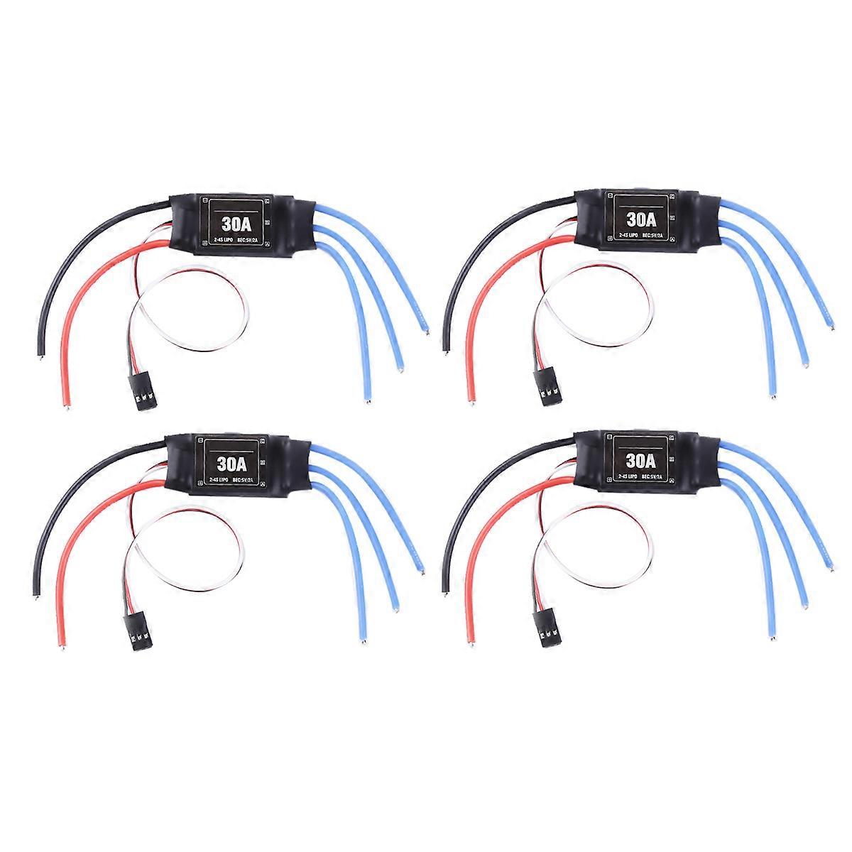 4PCS 2-4S 30A RC Brushless ESC Electric Speed Controller 5V 2A for 2 to 4S Lipo Battery DIY Multicop