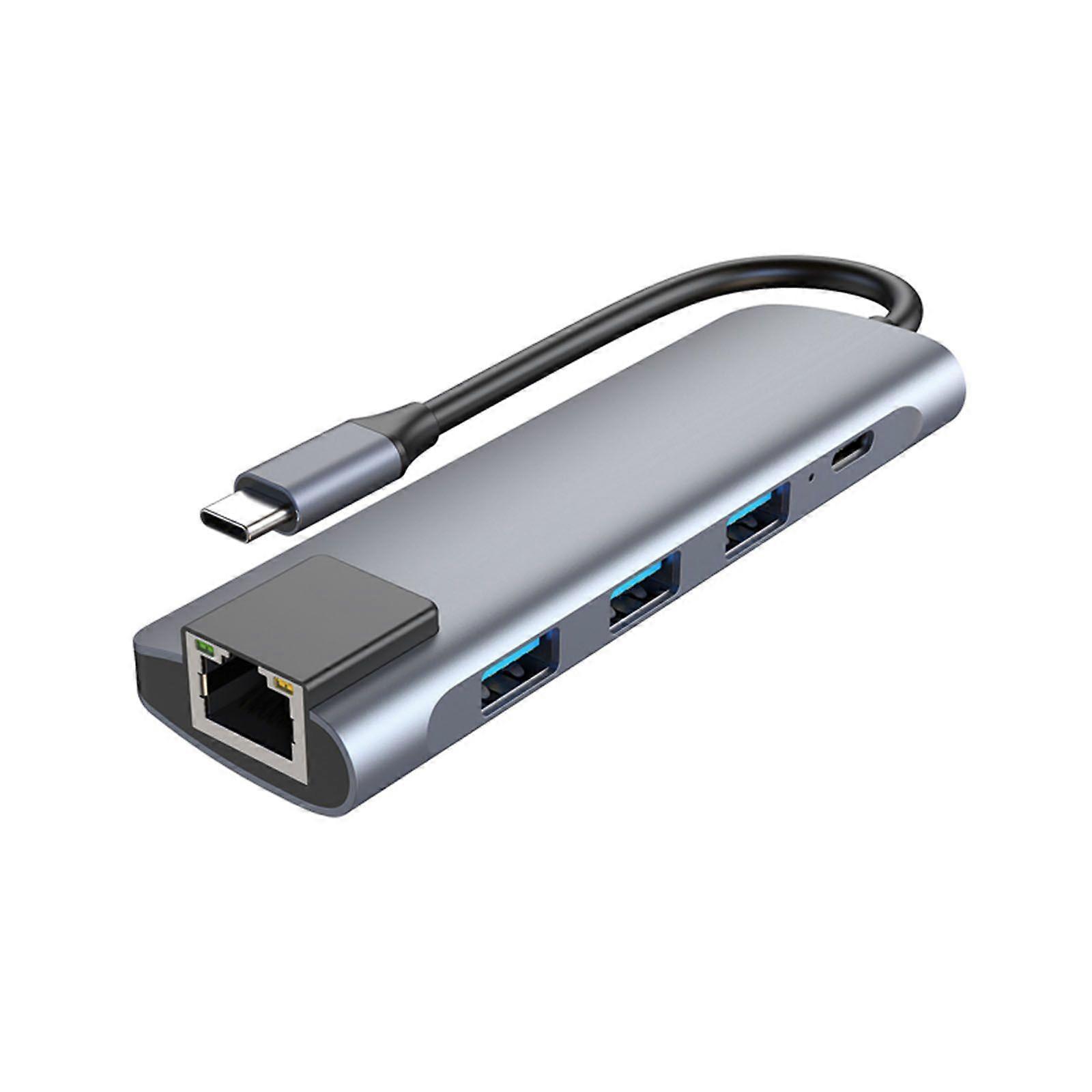 5 Port Ultra-fast Docking Station 5-in-1 USB C Hub 5Gbps Secure Data Transfer