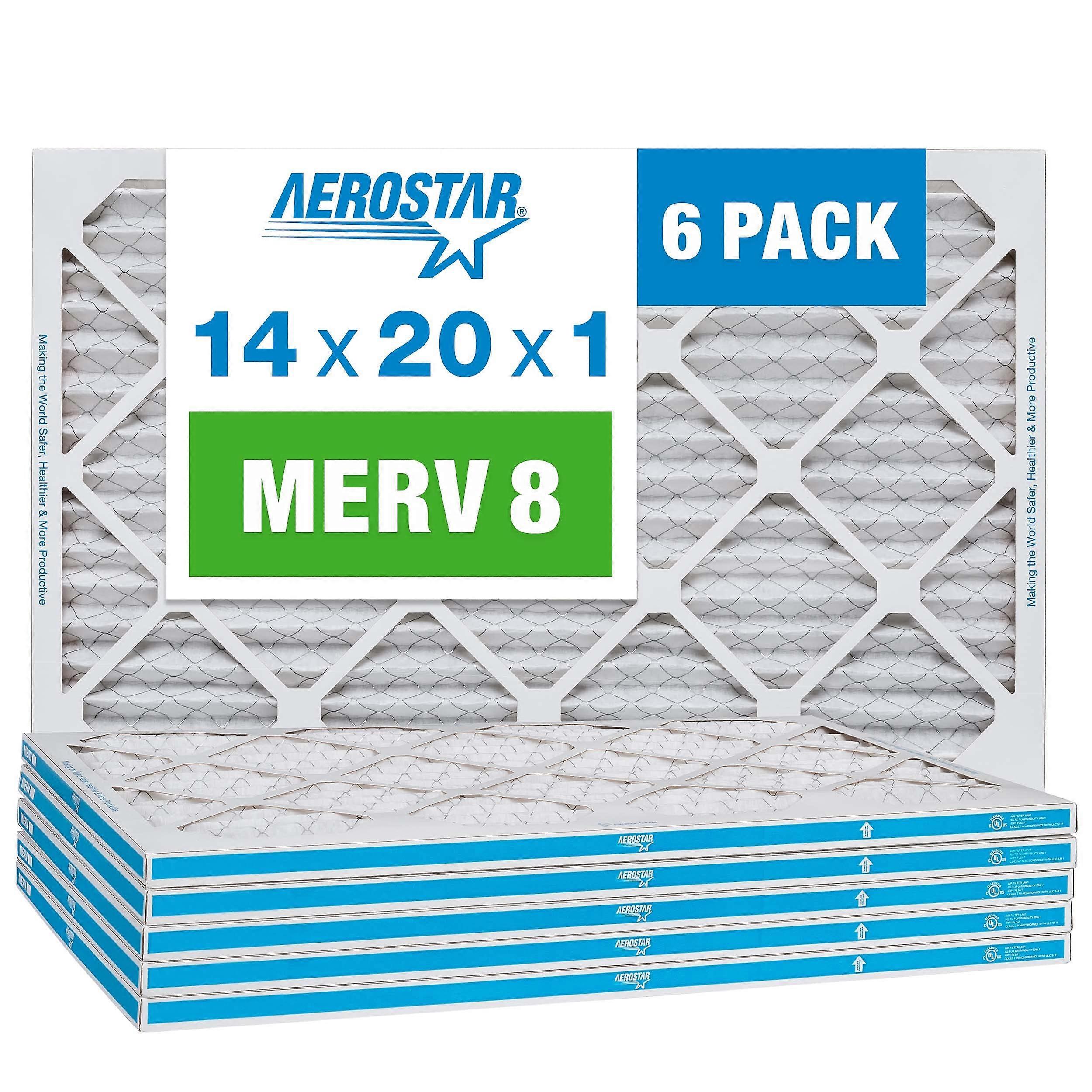 6 Pack Electrostatic Air Filter for Allergies and Dust 14x20x1