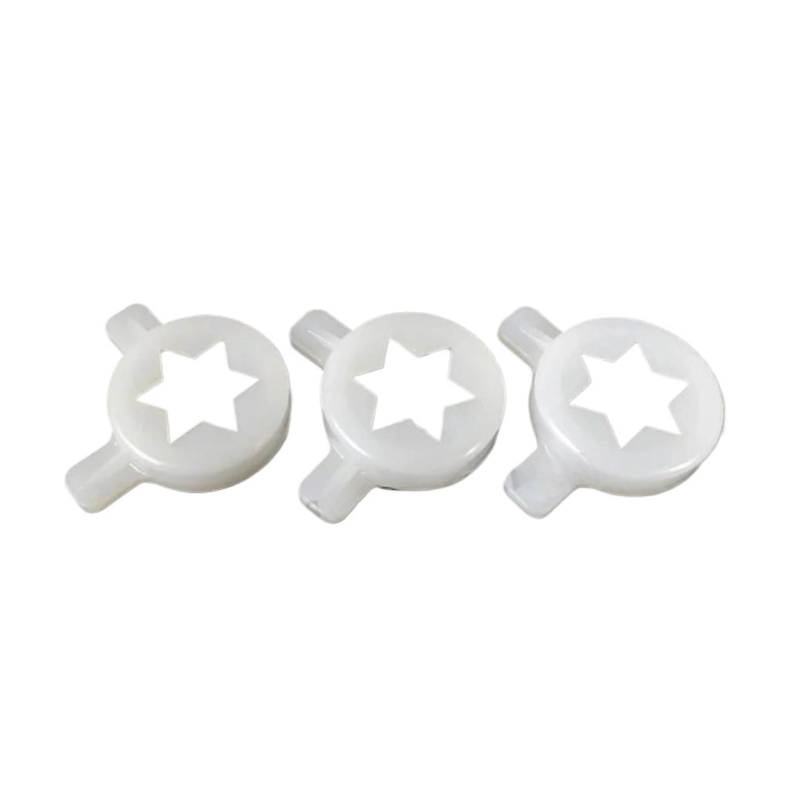 3 in 1 Hexagram Soft Serve Machine Nozzles, 29mm Inner Diameter Plastic Replacement Parts, Compatible Accessories