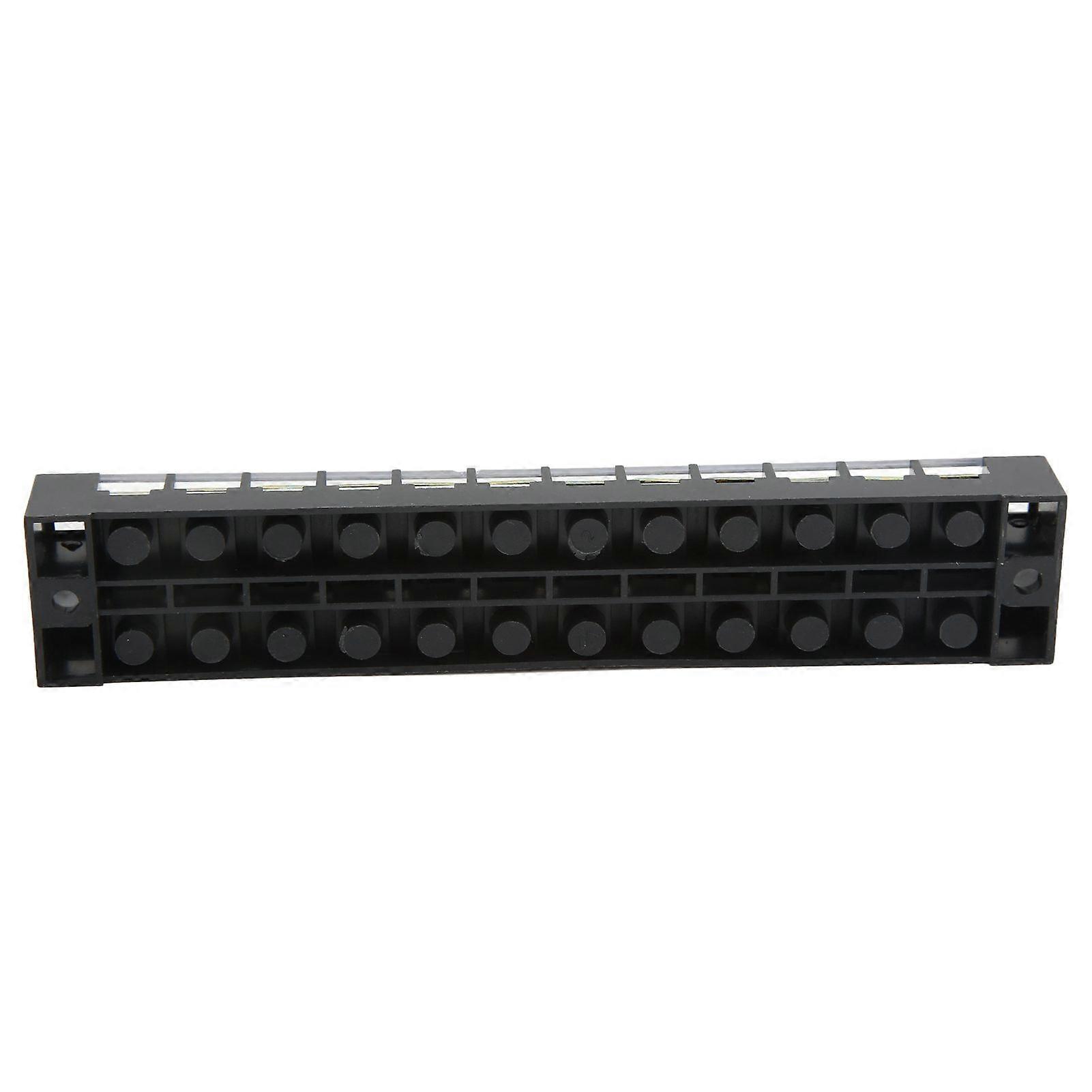 Set of 2 fixed TB terminal blocks with double row of wires, high current, with transparent cover, 600 V, 35 A, 12 positions (3512)