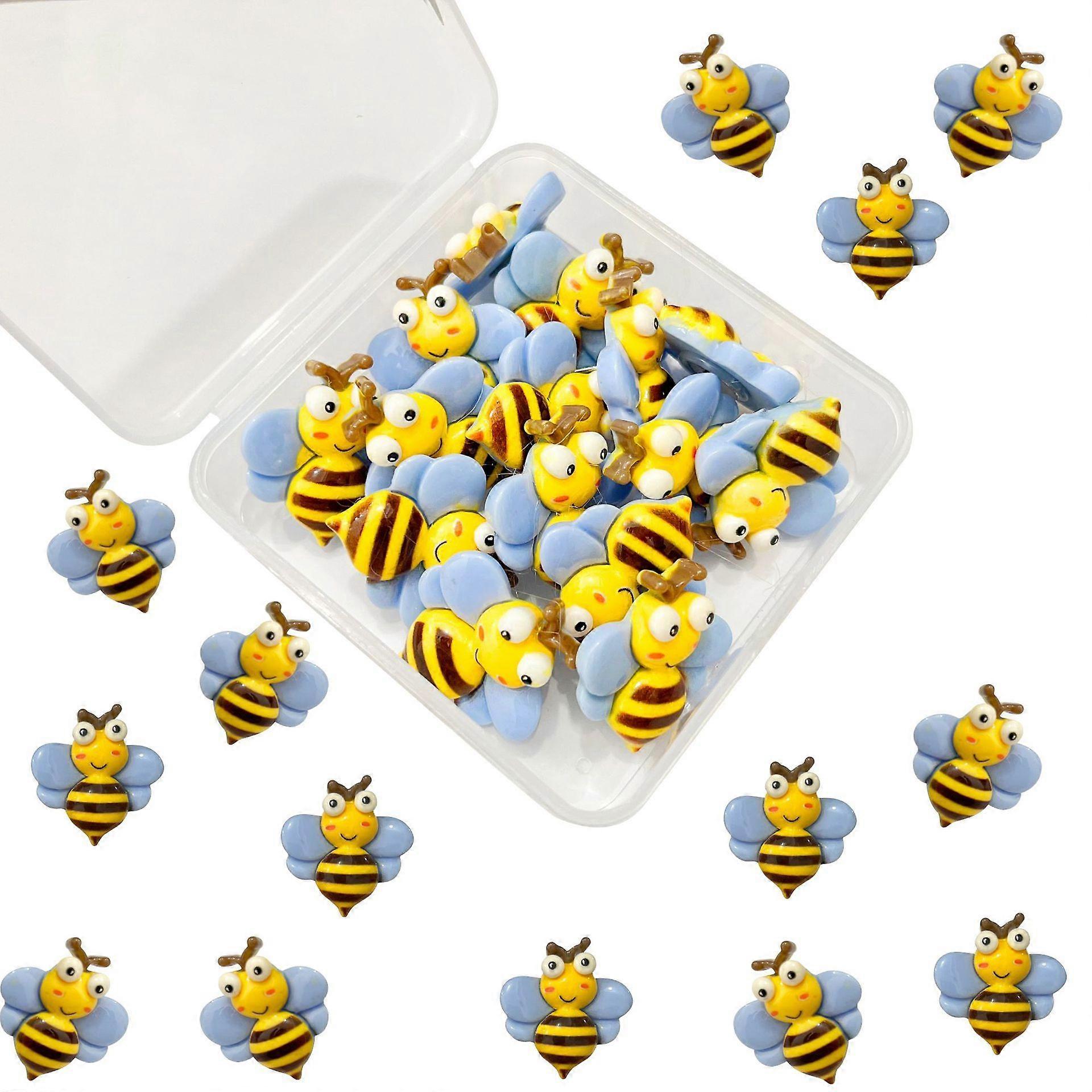 15pcs Cute Resin Bee Pins, I-bead Pins Staples, Big Head Staples for Office Cards Photo Sticky Notes