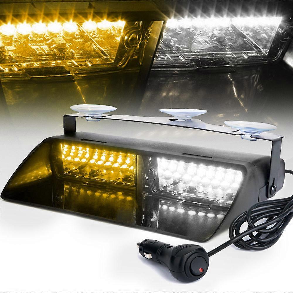 Flashing strobe light for trucks with yellow white LEDs