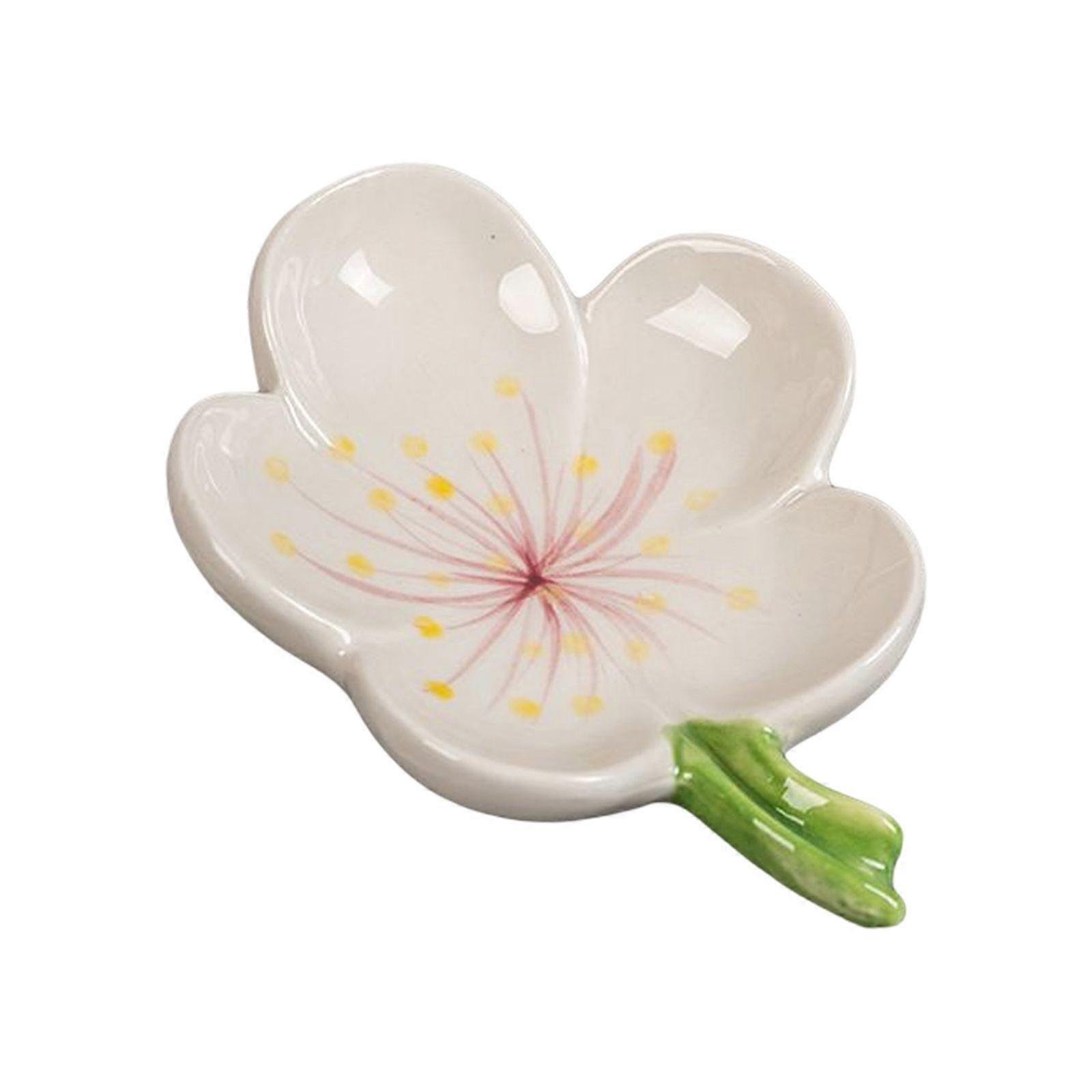 Ceramic Flower-shaped Soap Box, Draining Shelf for Bathroom