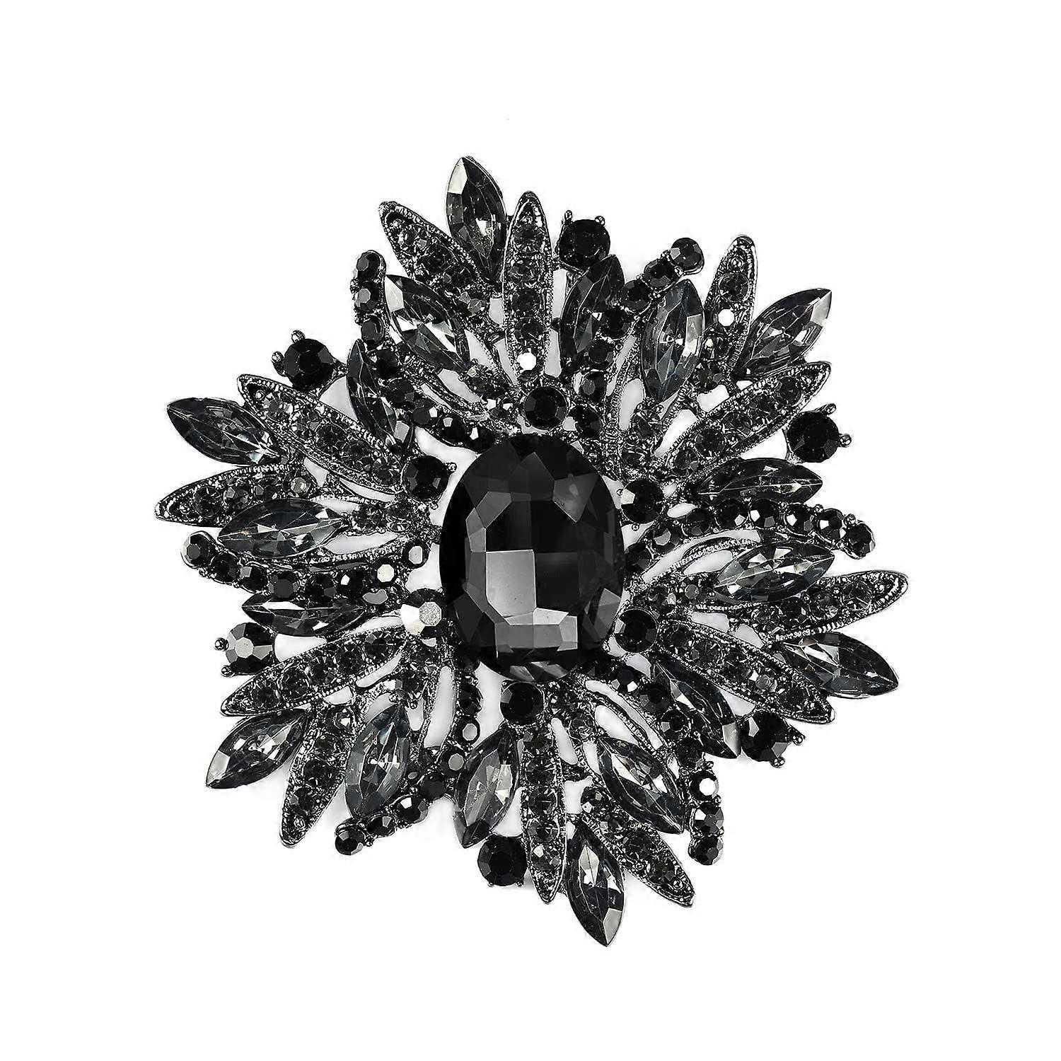 Black gemstone brooch personality exaggerated